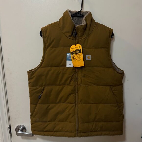 Women's Carhartt Reversible Relaxed Fit Vest NWT - Oak Brown - Picture 4 of 7